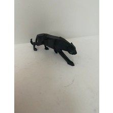 Geometrik Kubik Kara Panter - Dekortif Koleksiyon Ürün 18CM Siyah