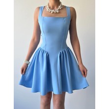 Kadın Sırt Fionk Detay Atlas Mini Elbise