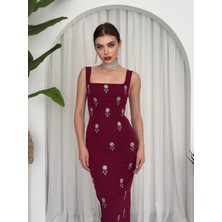 Francisco Taşlı Atlas Uzun Elbise