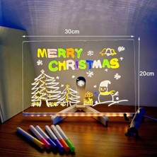 LED Aydınlatmalı Yazı ve Çizim Tahtası - Büyük Boy 30X20 cm
