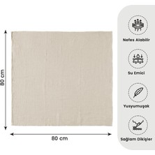 EIFIN 4 Katlı Çok Amaçlı Müslin Örtü & Battaniye  Pamuk, Oeko-Teks Sertifikalı 80X80 cm