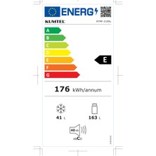Kumtel Silver Çift Kapılı Buzdolabı 204L HTMF-210SL
