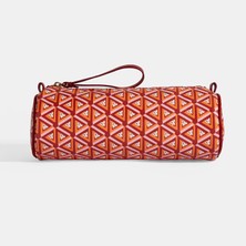 Desa Kırmızı Monogram Desenli Kalemlik/Tıraş/Makyaj Çantası