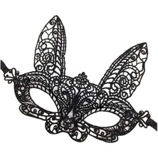 Siyah Renk Dantel Kesim Dantel Işlemeli Balo Parti Maskesi 7 No