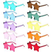 Yıldız Şekilli Çerçevesiz Parti Gözlüğü 6 Renk 6 Adet