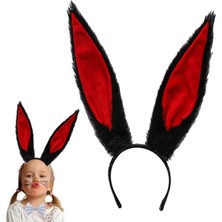 Peluş Malzemeden Imal  Boy Şekil Verilebilir Tavşan Kulağı Siyah 14X43 cm