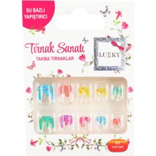 Timestart  Şekerleme Baskılı Yapışkanlı Takma Tırnak Seti