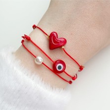 Murano Cam Kalp Bileklik Seti