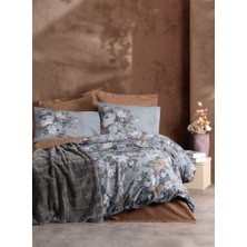 Timestart  Trim Çift Kişilik Battaniyeli Nevresim Takımı Smooth Antrasit