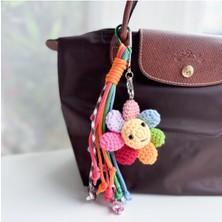 Örgü Çiçek  Çanta Aksesuarı