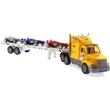 Timestart Sürtmeli Yarış Arabası Taşıyıcı Sarı Tır