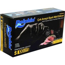 Timestart Pudrasız Siyah Nitril Eldiven Küçük Boy (S) 100 Lü Paket