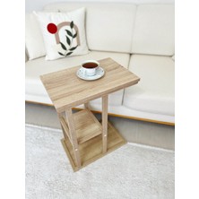 Home Yan Sehpa C Sehpa Tekli Zigon Sehpa Laptop Sehpa Traverten-Meşe-Ceviz