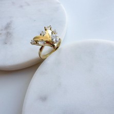 Çelik Taşlı Kalp Yüzük