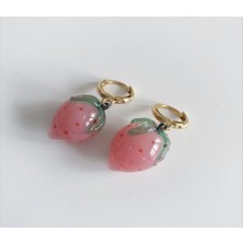Murano Pembe Çilek Küpe