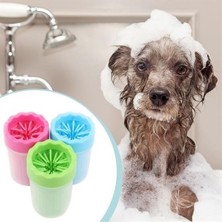 Timestart Silikon Jel Fırçalı Kedi Köpek Pati Ayak Temizleme Kovası Büyük