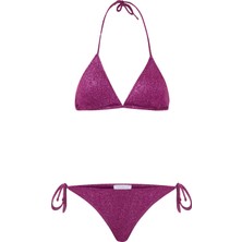 Lurex Mürdüm Üçgen Bikini Takım