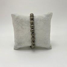 Sertifikalı Pirit Doğal Taş Misinalı Bileklik 8mm