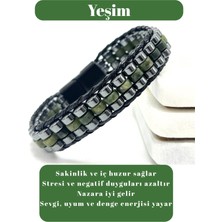 Sertifikalı Yeşim Disk Model Doğal Taş Erkek Bileklik Kilitli Kapama