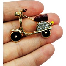 Retro Rüzgarı Scooter Broş
