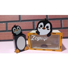 Penguen Figürlü Kalemlik ve Kumbara