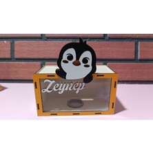 Penguen Figürlü Kalemlik ve Kumbara
