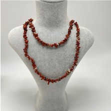 Sertifikalı Jasper Saçaklı Model Doğal Taş Kolye 80 cm