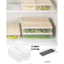Saklama Kabı 6 ADET 1170 ML buzdolabı düzenleyici buzluk saklama kabı mikrodalga kabı