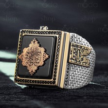 925 Ayar Gümüş Islam Usta Hacer'ül Esved Model Erkek Yüzük