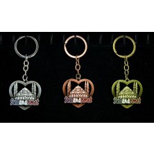 Büro Ev Ofis Hediyesi Için Istanbul Hatırası Kalp Metal Tasarım Sultanahmet Anahtarlık