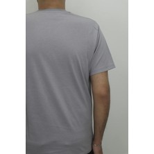 Santa Fistan Store Erkek Düz Spor Kesim Rahat Kalıp Bisiklet Yaka Basic Tişört