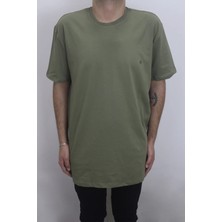 Santa Fistan Store Erkek Düz Spor Kesim Rahat Kalıp Bisiklet Yaka Battal Basic Tişört