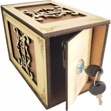 Büro Ev Ofis Çocuk Hediyesi Için Tasarruf Eğitici Ahşap tip Box Kutulu Kumbara