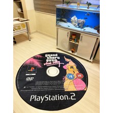 Emiroğlu Gta Vice City Oyun Cd'si Şeklinde Kaymaz Taban Makinede Yıkanabilir Halı - Özel Süngerli Yüzey