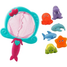 Parlak Renkli Bebek Banyo Oyuncağı Bb Gıcırtılı Bebek Çocuk Komik Hayvan Şekilli Küvet Oyuncağı Ev Banyo Mavi Balık Ağı 6 Hayvanlı (Yurt Dışından)