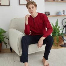 Erkek 9250 Erkek   Midi Yaka Pijama Takımı