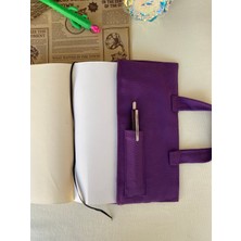 Duttdikim Mor Çiçek Baskılı Kitçan 24X17 cm Bez Kitap ve Defter Taşıma Çantası