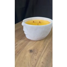Limited Edition, El Yapımı Yüz Formlu Dekoratif Heykel Objede Özel Üretim Kokulu Mum | Büyük Boy
