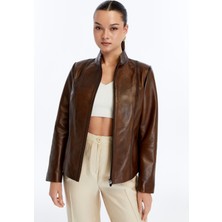 Kadın Hakiki Deri Sade Mont