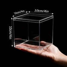 Pleksi Marketi Pleksi Şeffaf Küp Kutu Hobi Ürünleri Saklama Kutusu 10X10X10 Cm Dayanıklı Malzeme ile