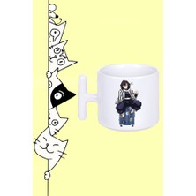 Anime Demon Slayer Obanai Iguro Karakter Tasarım Baskılı Beyaz T Sap Kupa Bardak