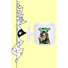 Roronoa Zoro Karakter Anime One Piece Tasarım Baskılı Beyaz T Sap Kupa Bardak