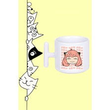 Heh Heh Heh Anya Forger Spy x Family Anime Tasarım Baskılı Beyaz T Sap Kupa Bardak