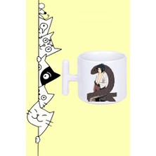 Sasuke Uchiha Anime Karakter Tasarım Baskılı Beyaz T Sap Kupa Bardak