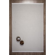 Enva Home Modern Şönil Kilim Halı Yıkanabilir Kaymaz Tabanlı Yumuşak İnce Yapısı ile Her Alana Uyumlu Beyaz