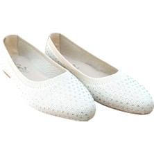 Sedef 243 Kadın Taşlı Triko Babet Ten