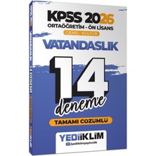 Yediiklim Yayınları 2026 Kpss Ortaöğretim Ön Lisans Vatandaşlık Tamamı Çözümlü 14 Deneme