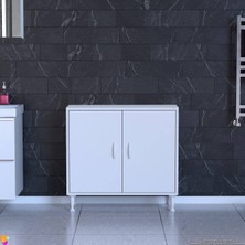Küçük Alanlar Için Çözümler 75X75X32,5 Cm’ Lik 2 Kapaklı 2 Göz Raf Çok Amaçlı Dolap Mutfak Dolabı