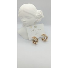 Gold Renk Üçlü Görünüm Halka Küpe