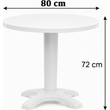 80 cm Plastik Yuvarlak Bahçe-Balkon Masası